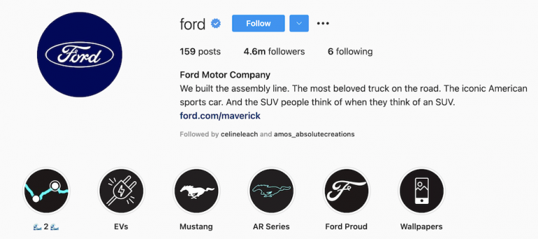 Ford Instagram Profile
