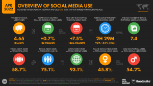 Overview of Global Social Media Use 2022